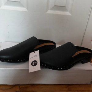 NEW w Tags BLACK Slip on Low Heel MULES